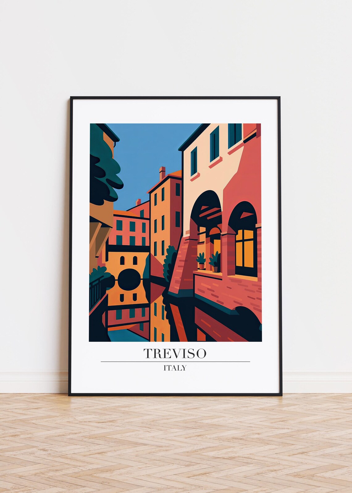 Treviso Italy Modern City Illustration, Poster