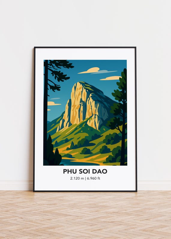 Phu Soi Dao Mountain Print Modern Minimalist Art Poster