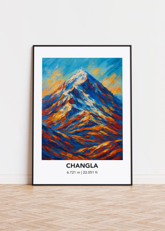 Changla Poster Mountain Print Modern Oil Painting Style Art