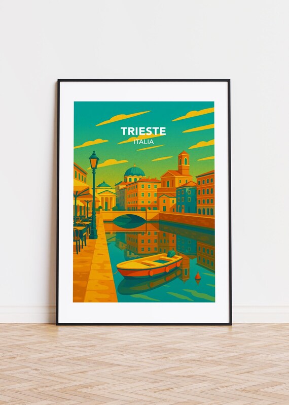 Trieste Italy Modern City Illustration Poster