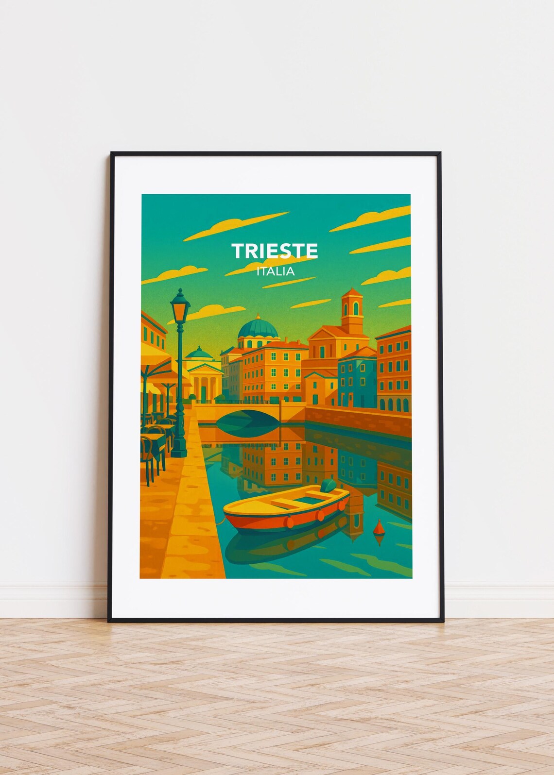 Trieste Italy Modern City Illustration Poster