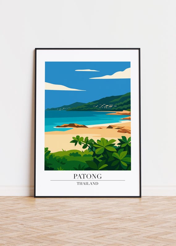 Patong Cityscape Poster Modern Travel Art Print