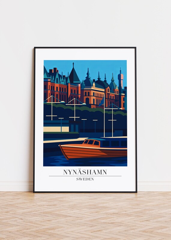 Nynshamn Sweden Poster Modern City Illustration Art