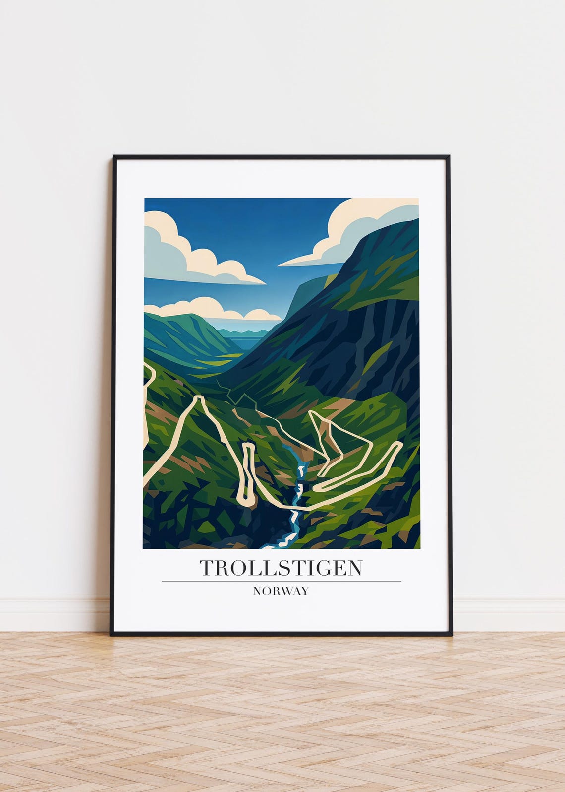 Trollstigen Norway Winding Mountain Road Switchback Travel Poster