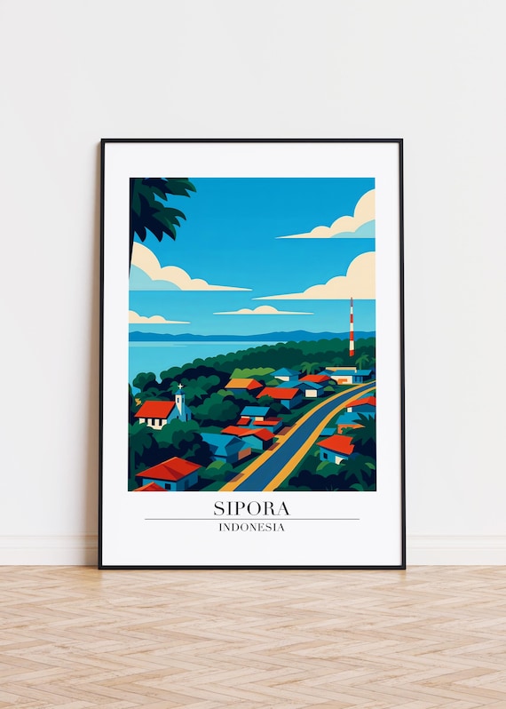 Sipora Indonesia Poster Modern City Illustration Art