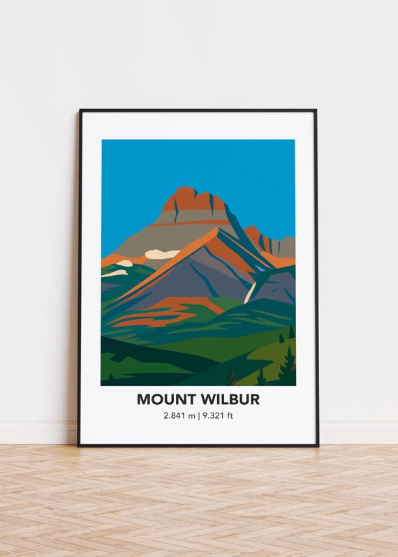 Mount Wilbur Mountain Print Modern Minimalist Art Poster