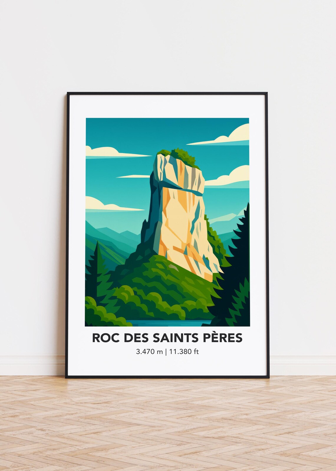 Roc Des Saints Pres Mountain Minimalist Travel Poster
