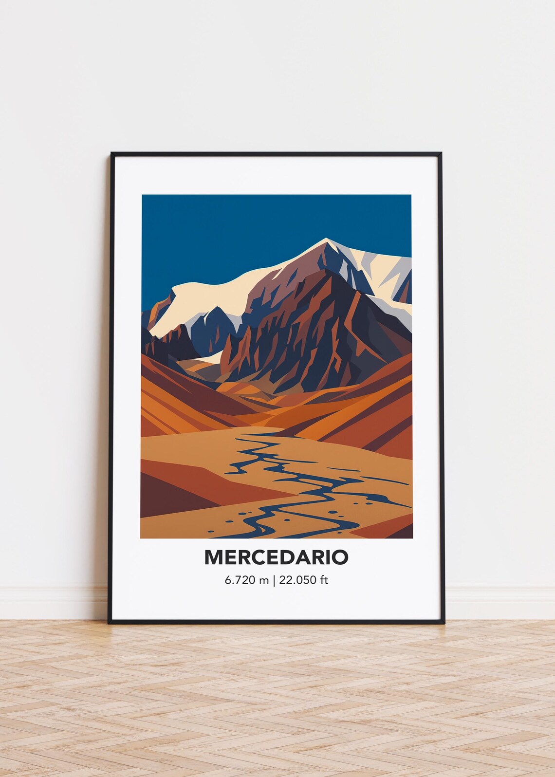 Mercedario Mountain Modern Illustration Art Print