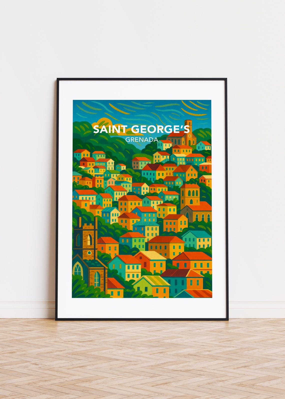 Saint Georges Grenada Poster City Skyline Art Print