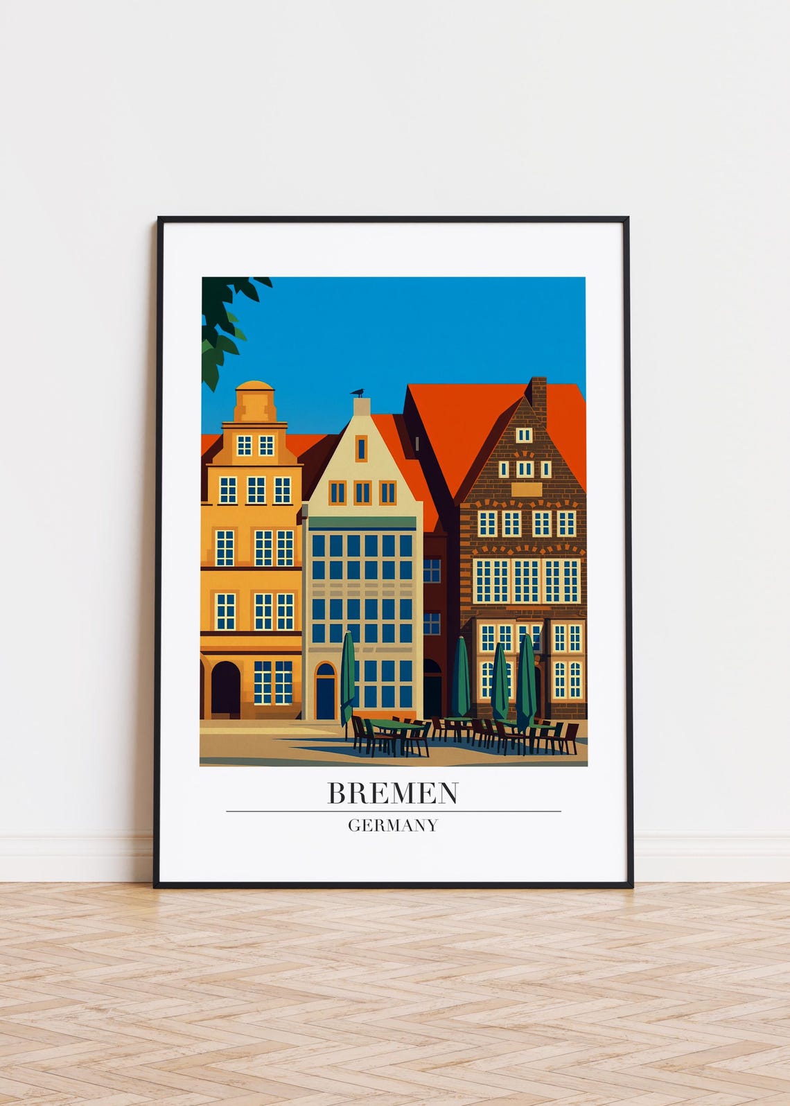 Bremen Germany Historic Merchant Houses Square Illustration Poster
