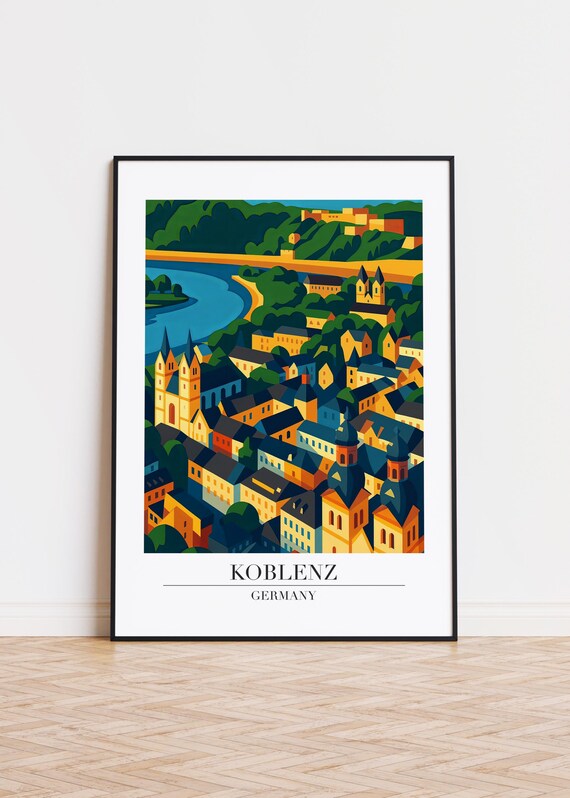 Koblenz Germany Poster Modern Illustration Art Print