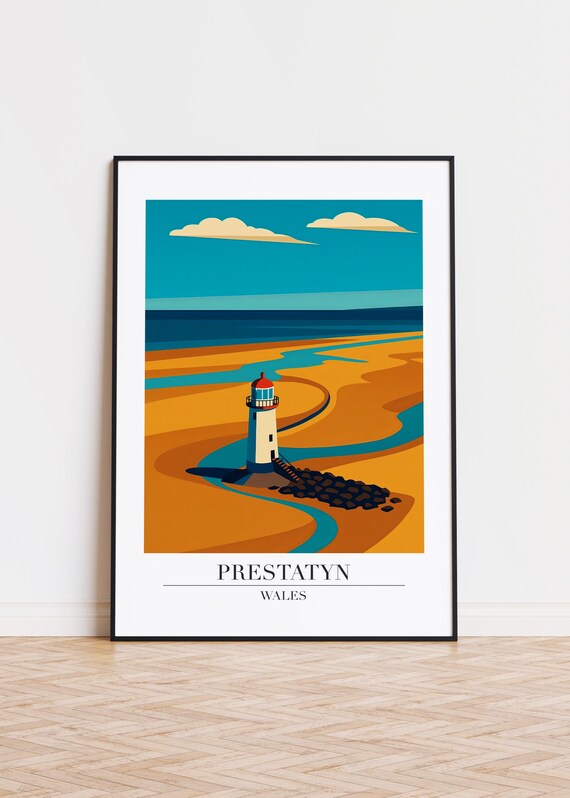 Prestatyn Wales Poster Modern City Illustration Art