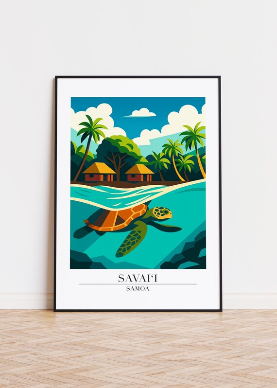 Savaii Illustration Art Print Samoa Poster