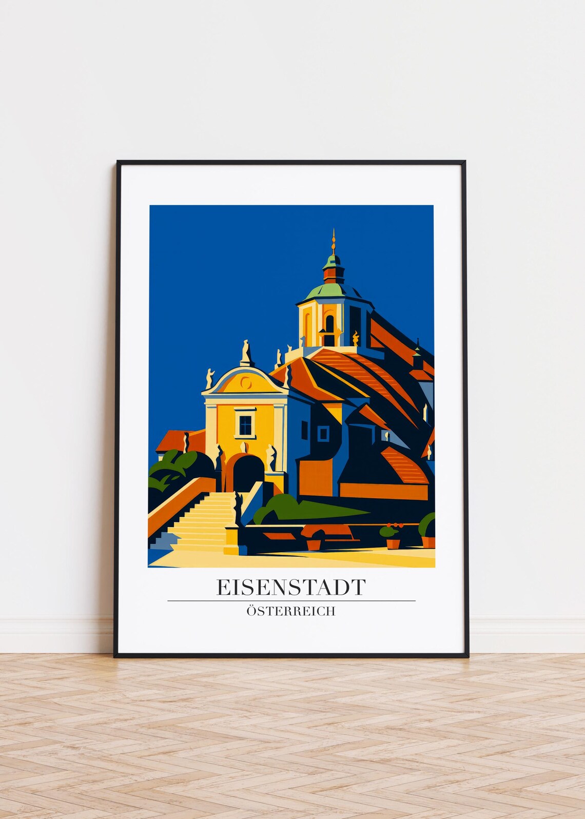 Eisenstadt Austria Modern City Illustration Poster