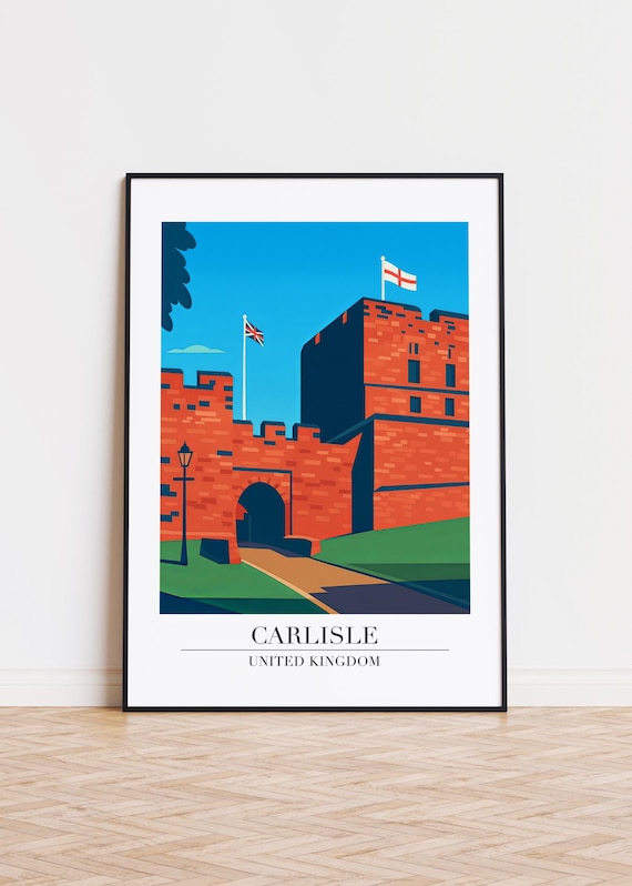 Carlisle City Poster Modern United Kingdom Illustration Art