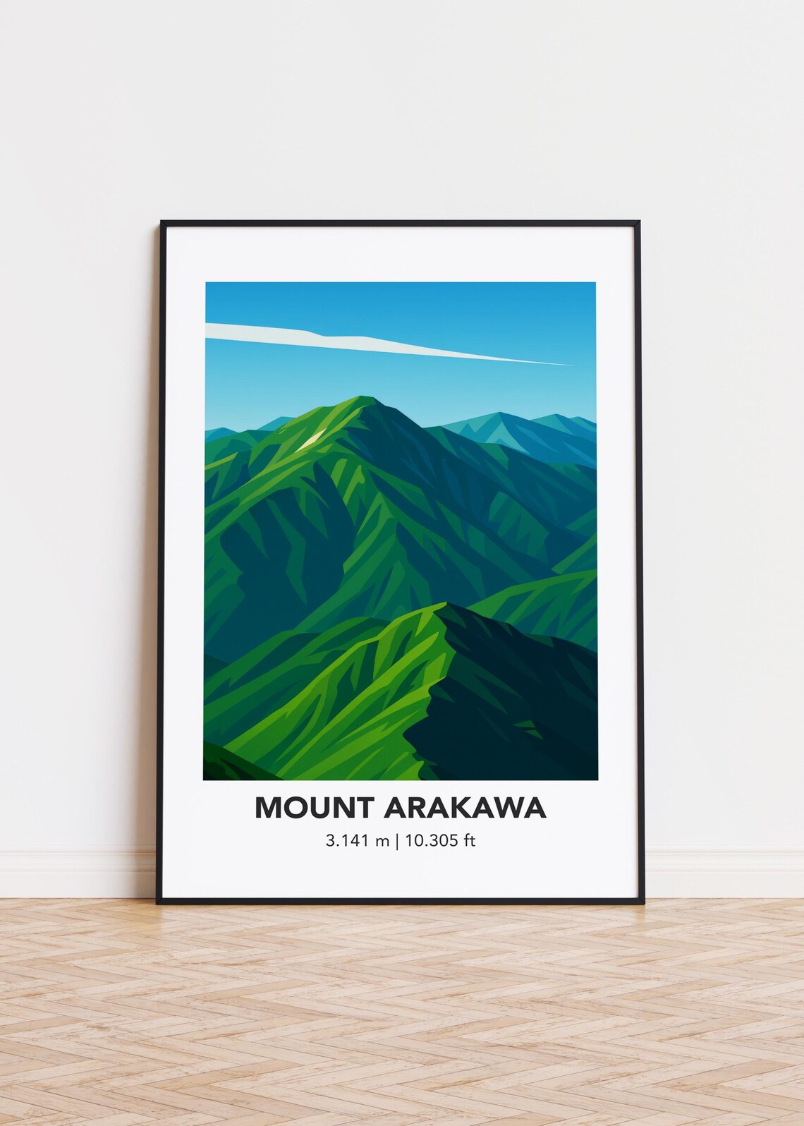 Mount Arakawa Illustration, Modern Mountain Poster