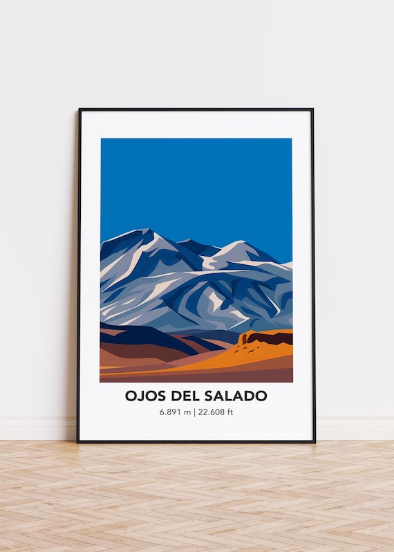 Ojos Del Salado Print Mountain Illustration Art