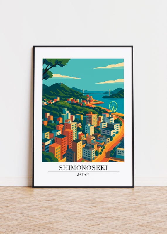 Shimonoseki Cityscape Poster Modern Minimalist Art Print