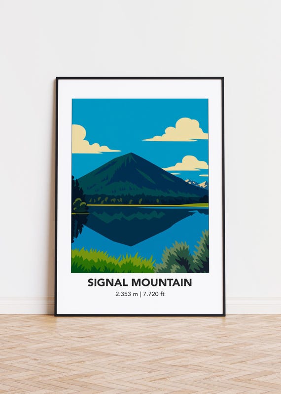 Signal Mountain Art Print Modern Minimalist Poster