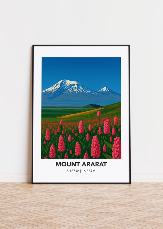Mount Ararat Poster Mountain Illustration Art Print