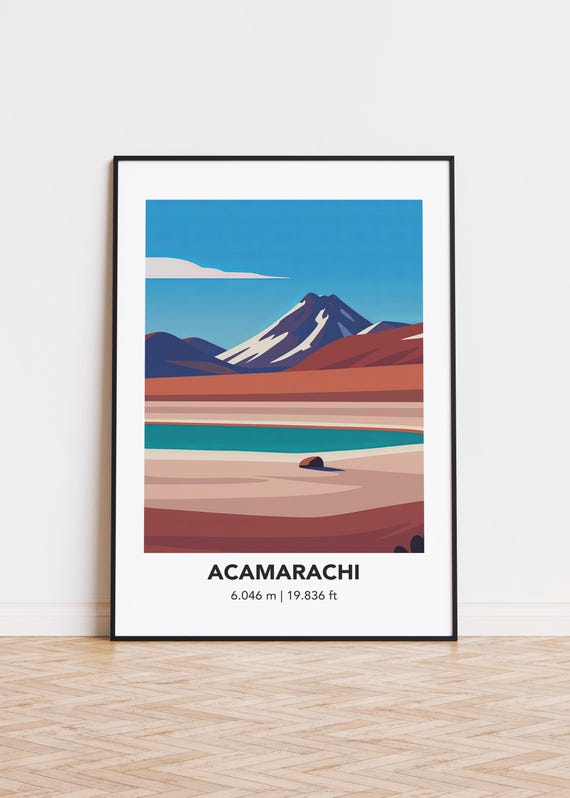 Acamarachi Mountain Art Print Modern Minimalist Poster