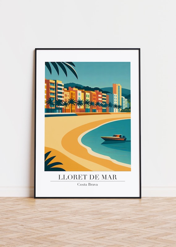 Lloret De Mar Costa Brava Beach Bay Modern Travel Art Poster