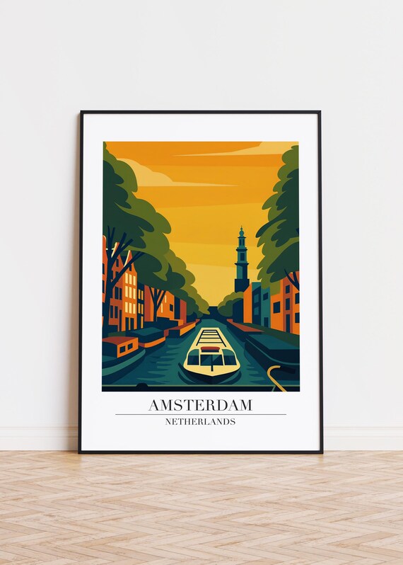 Amsterdam Art Print, City Illustration