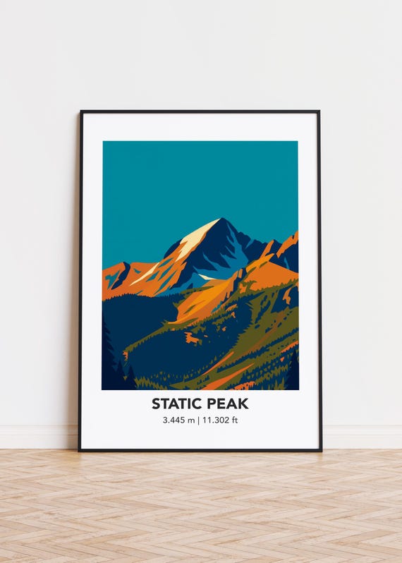 Static Peak Mountain Art Print Modern Minimalist Illustration