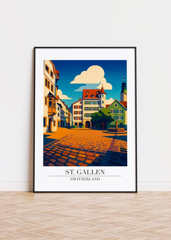 St Gallen Switzerland Poster Modern City Art Print