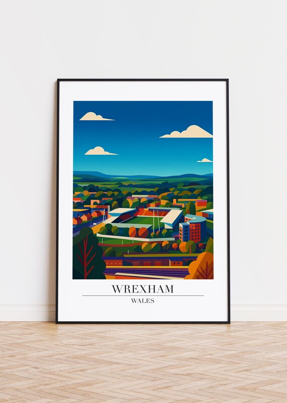 Wrexham Wales Poster Modern Illustration Art Print