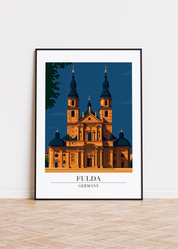 Fulda Germany Poster City Illustration Art Print
