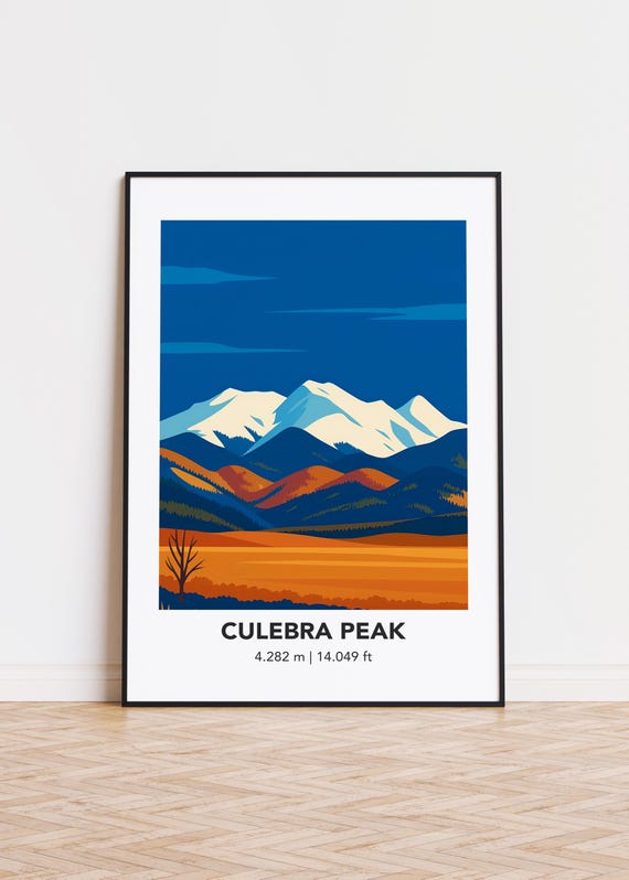 Culebra Peak Art Print Modern Mountain Illustration