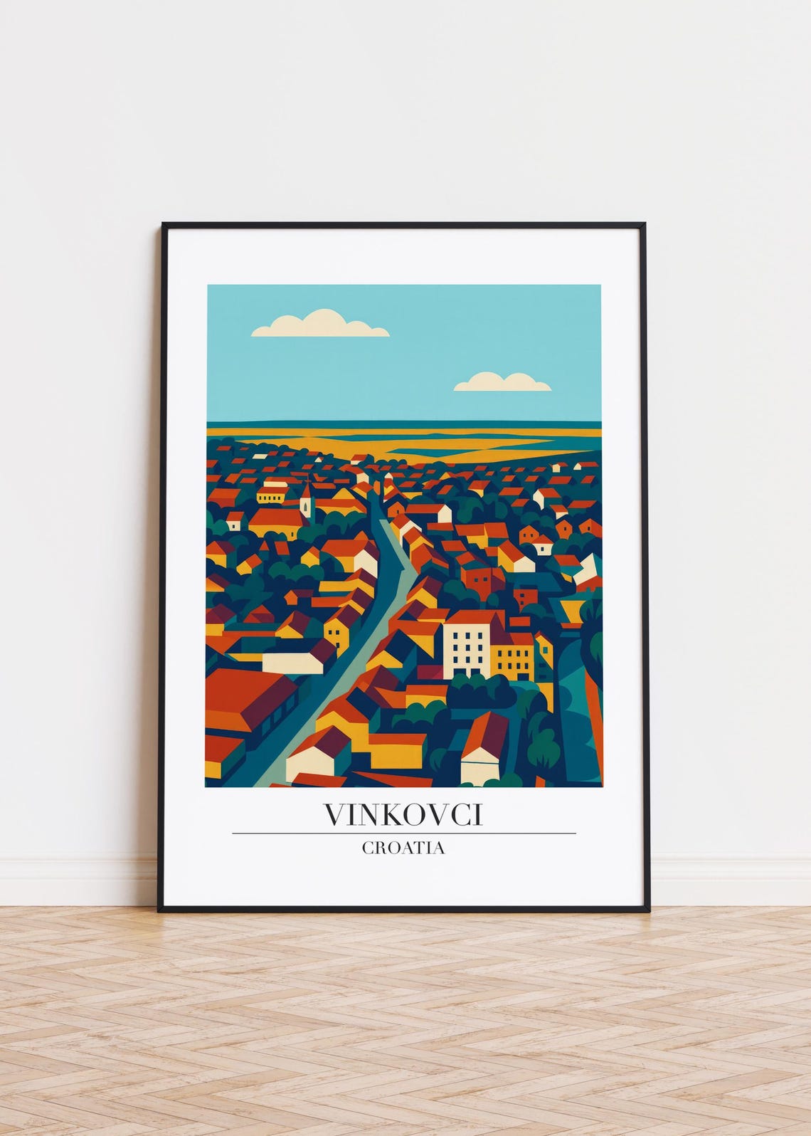 Vinkovci Croatia Poster City Skyline Art Print