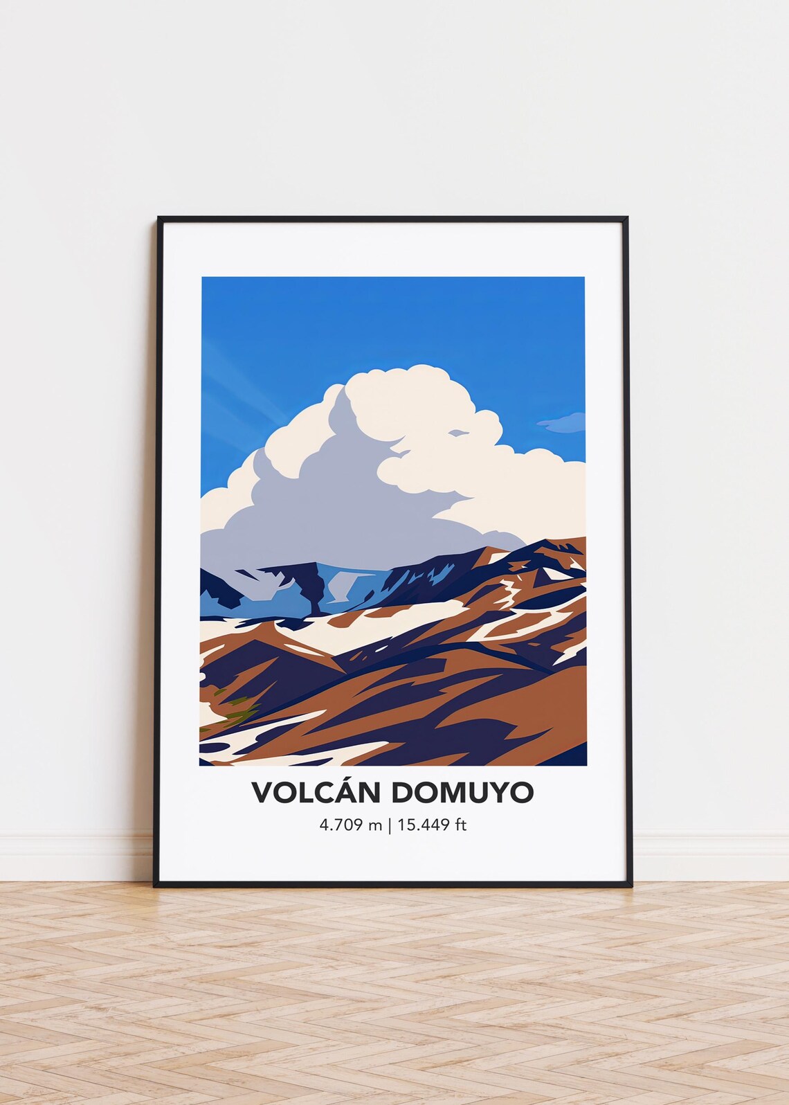 Volcn Domuyo Illustration, Mountain Poster