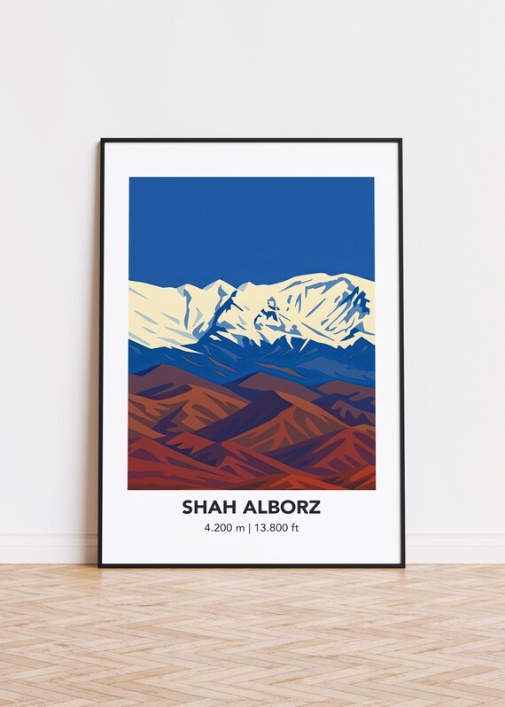 Shah Alborz Mountain Skyline Silhouette Poster