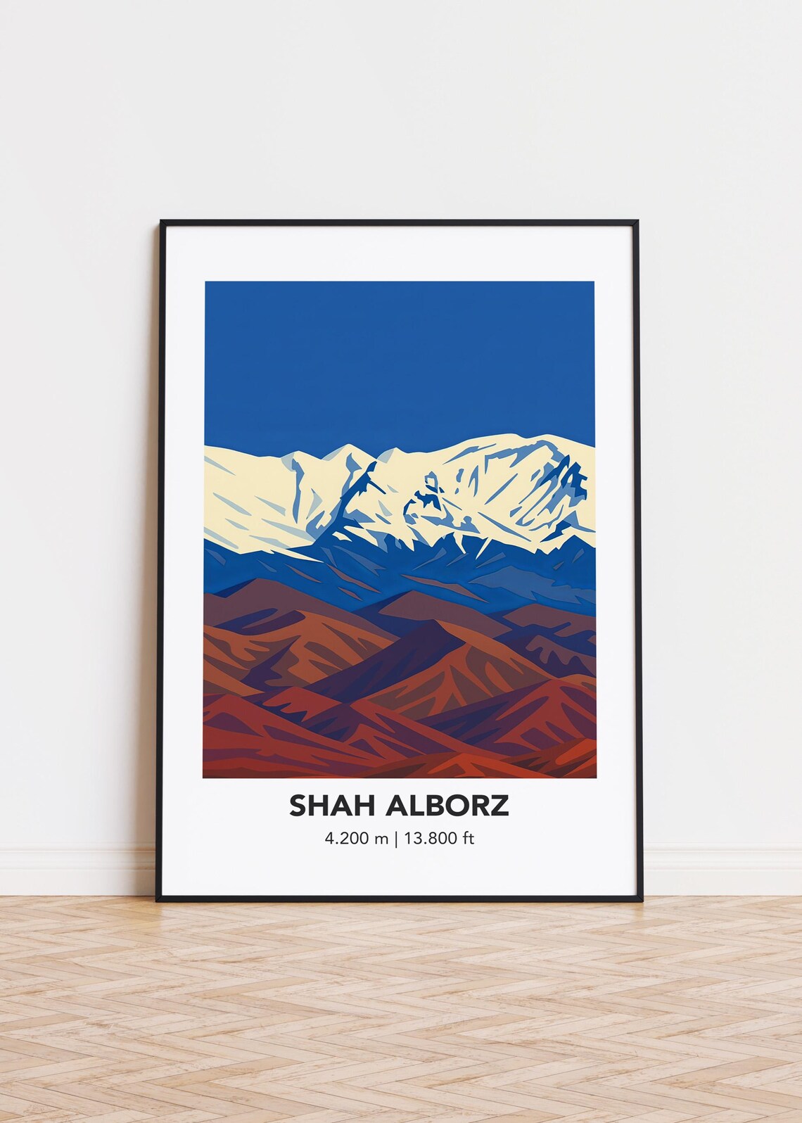 Shah Alborz Mountain Skyline Silhouette Poster