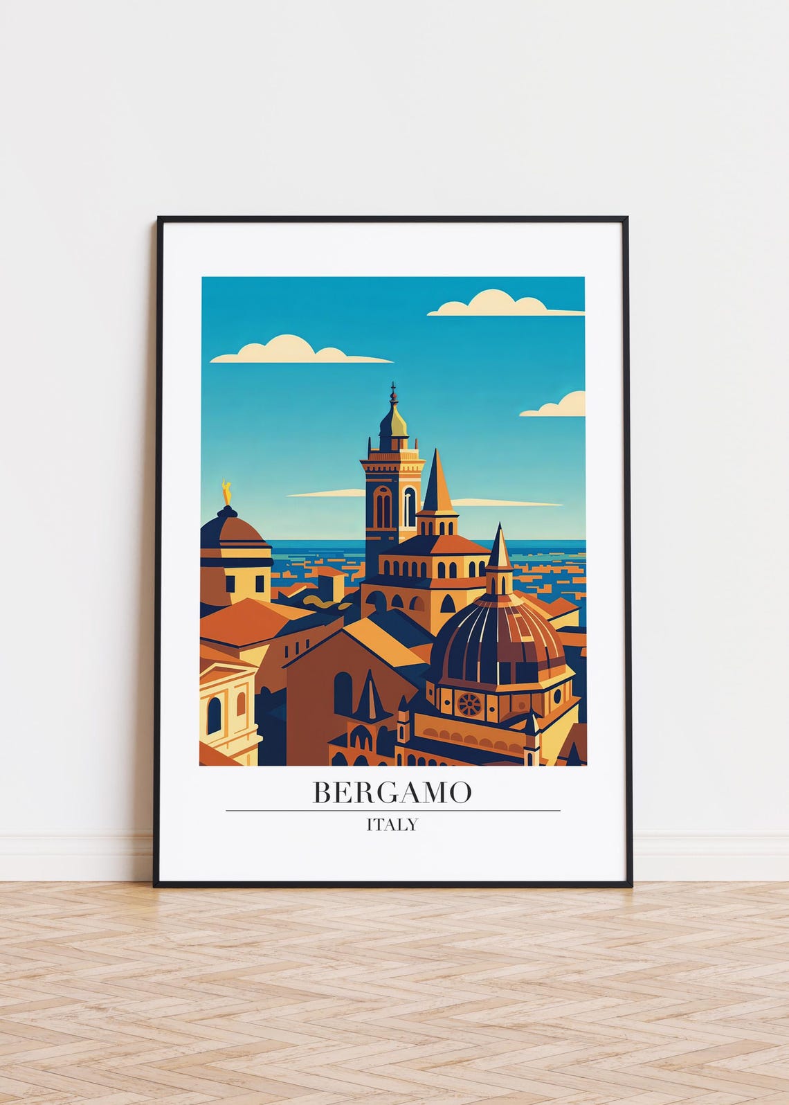Bergamo Italy Poster City Skyline Art Print