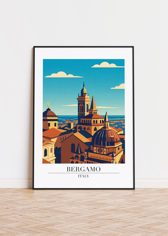 Bergamo Italy Poster City Skyline Art Print