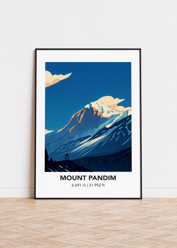 Mount Pandim Art Print Mountain Illustration Poster