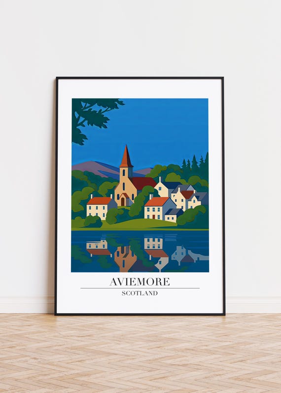 Aviemore Scotland Modern City Travel Poster