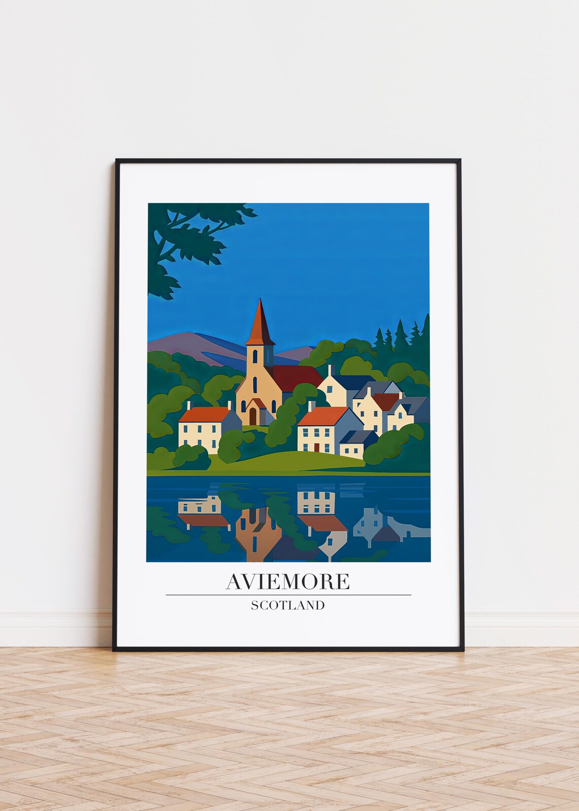 Aviemore Scotland Modern City Travel Poster