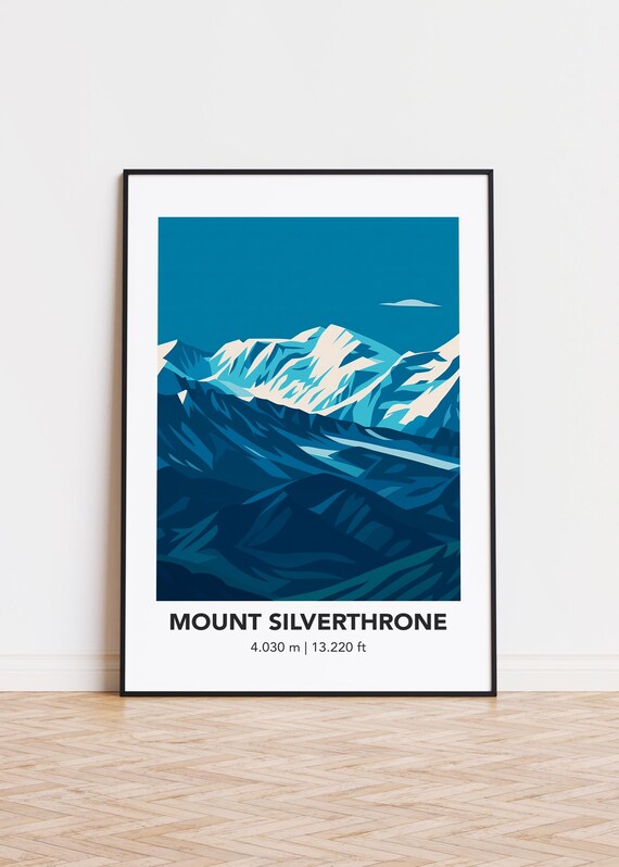 Mount Silverthrone Print Modern Mountain Illustration Art