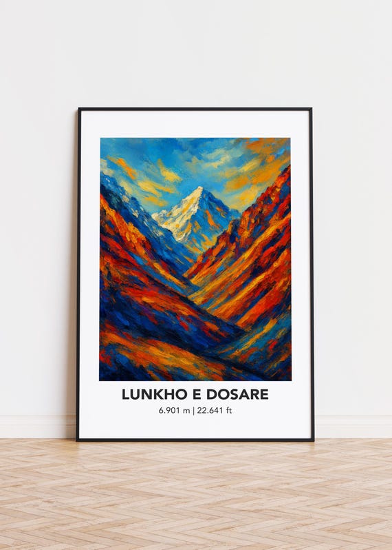 Lunkho E Dosare Poster Mountain Print Modern Oil Painting Style Art