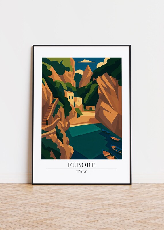 Furore Italy Modern Travel Poster