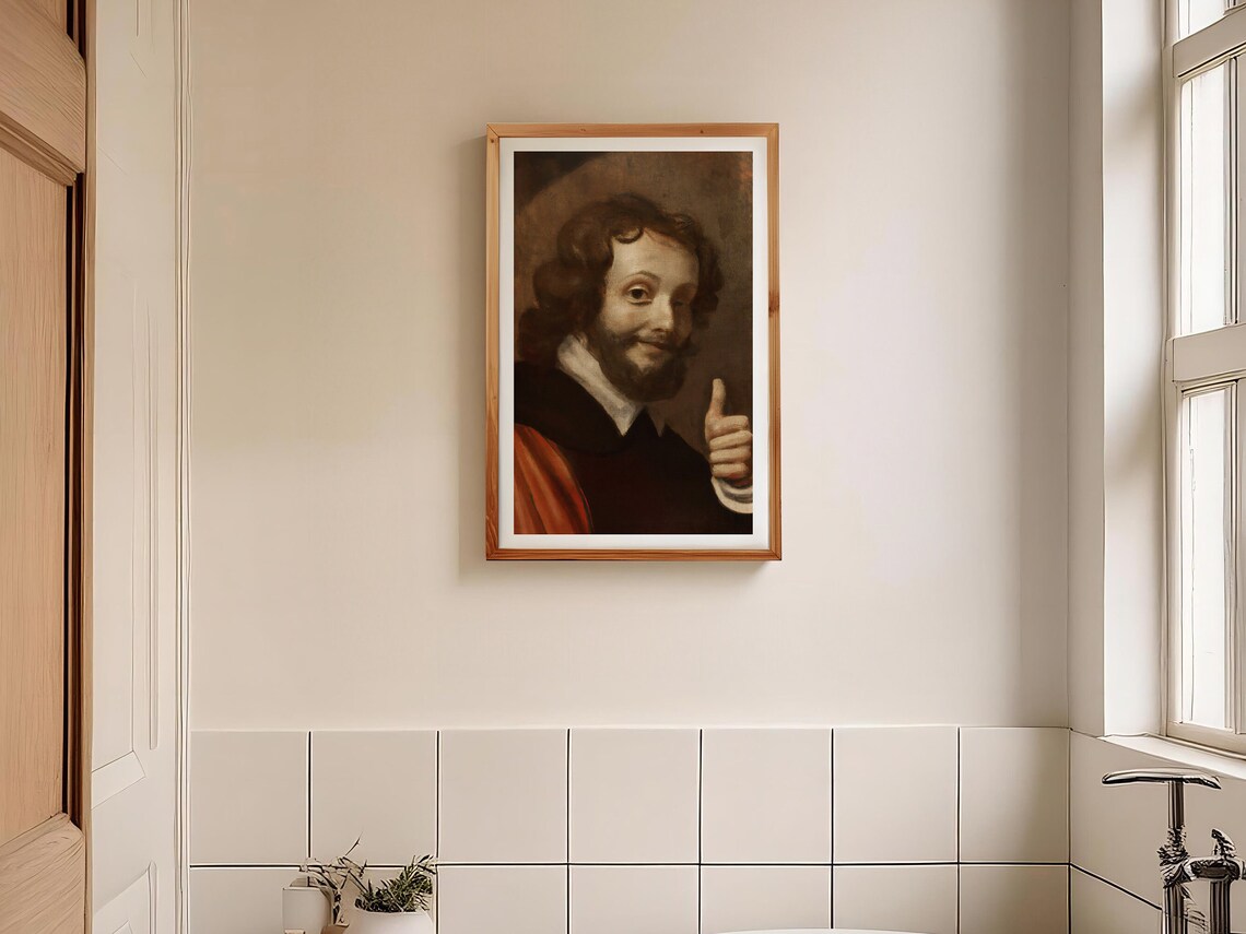 Classical Man Toilet Humor Vintage Midcentury Poster - Image 2