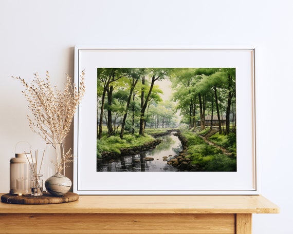 Expressive Watercolor Of Arashiyama Bamboo Grove Kyoto Tranquil Japanese Nature Art