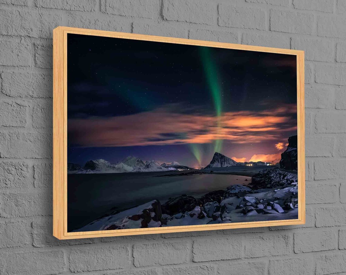 Milky Way Northern Light Landscape Travel Poster