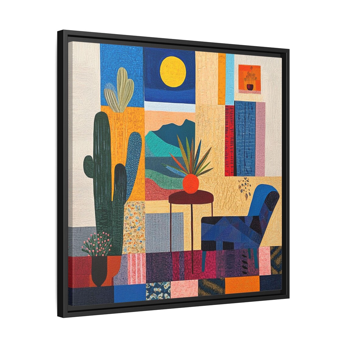 Trendy Mid Century Boho Abstract Painting, Art Print - Image 2