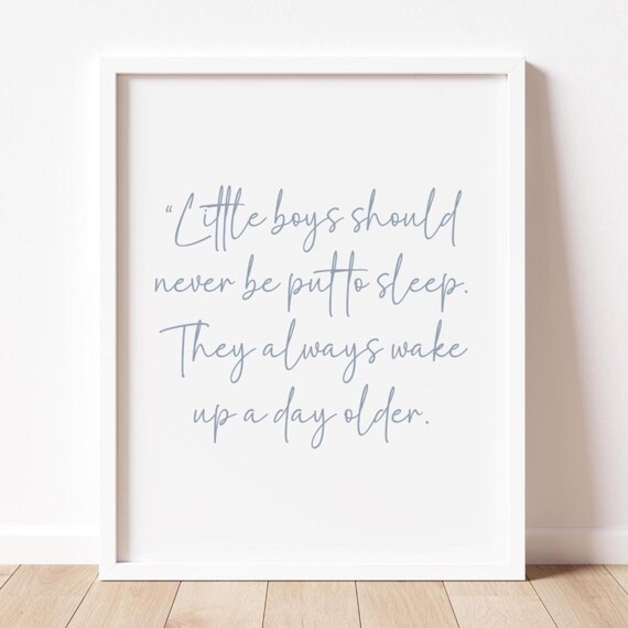 Quote Baby Boy Nursery Decor Thoughtful Gift For Mom First Time Parent Shower Blue And White Wall