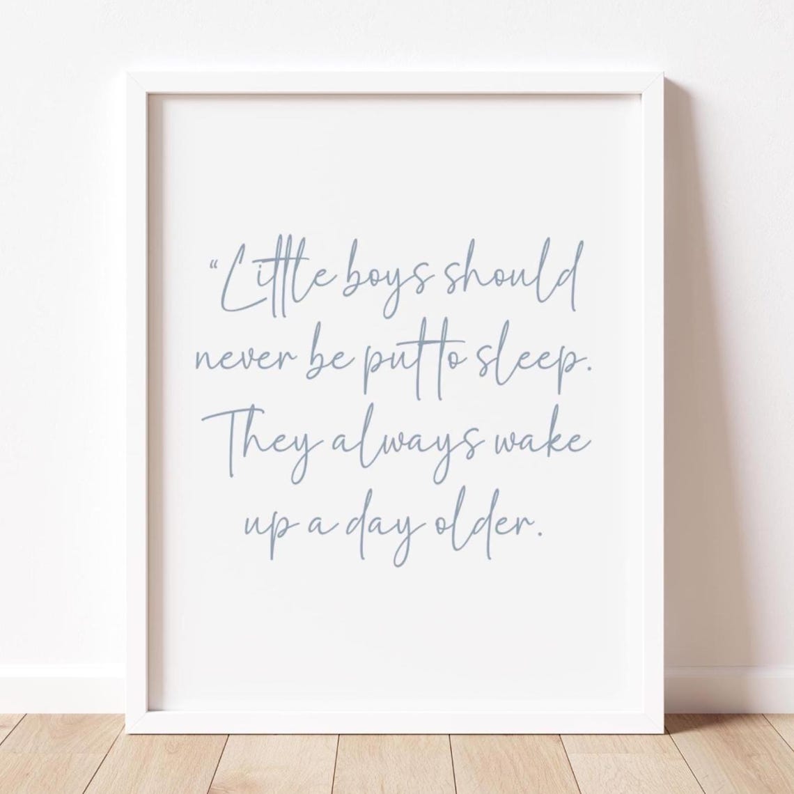 Little Boys Nursery Quote Elegant Script Baby Boy Room Wall Art